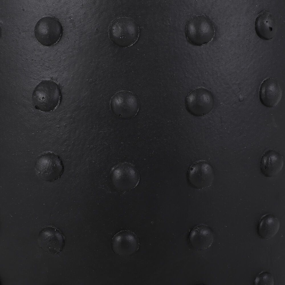 Hearth and Haven Outdoor Barrel Side Table with Studded Texture Design in Matte Black, , large