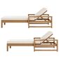 HOMLUX Adjustable Outdoor Chaise Lounge with Armrests and Light Teak Frame in Beige (Set of 2), , large