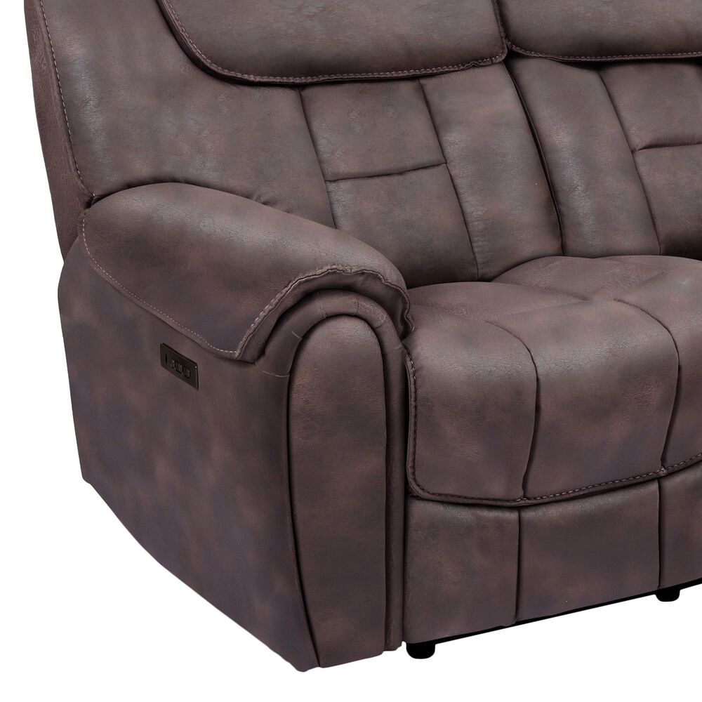 Oxford Furniture 2-Piece Power Reclining Living Room Set in Cowboy Dark Brown, , large