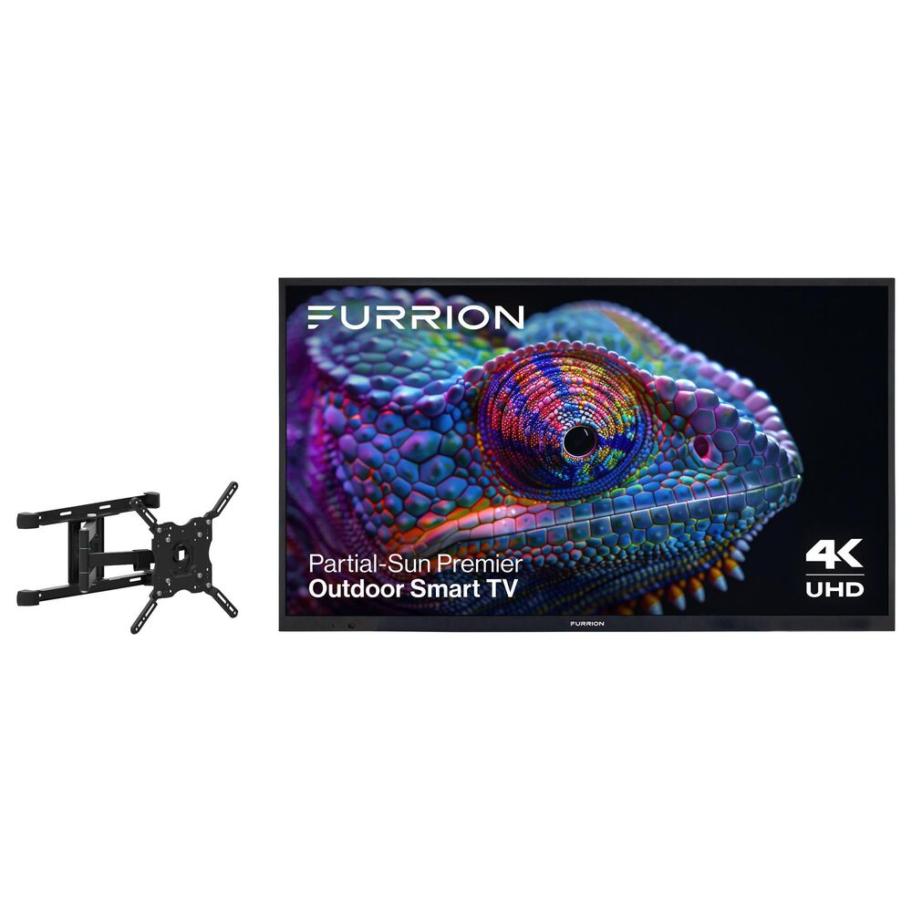 Furrion Aurora 75" Partial-Sun Premier 4K LED - Outdoor Smart TV with Full Motion Mount in Black, , large