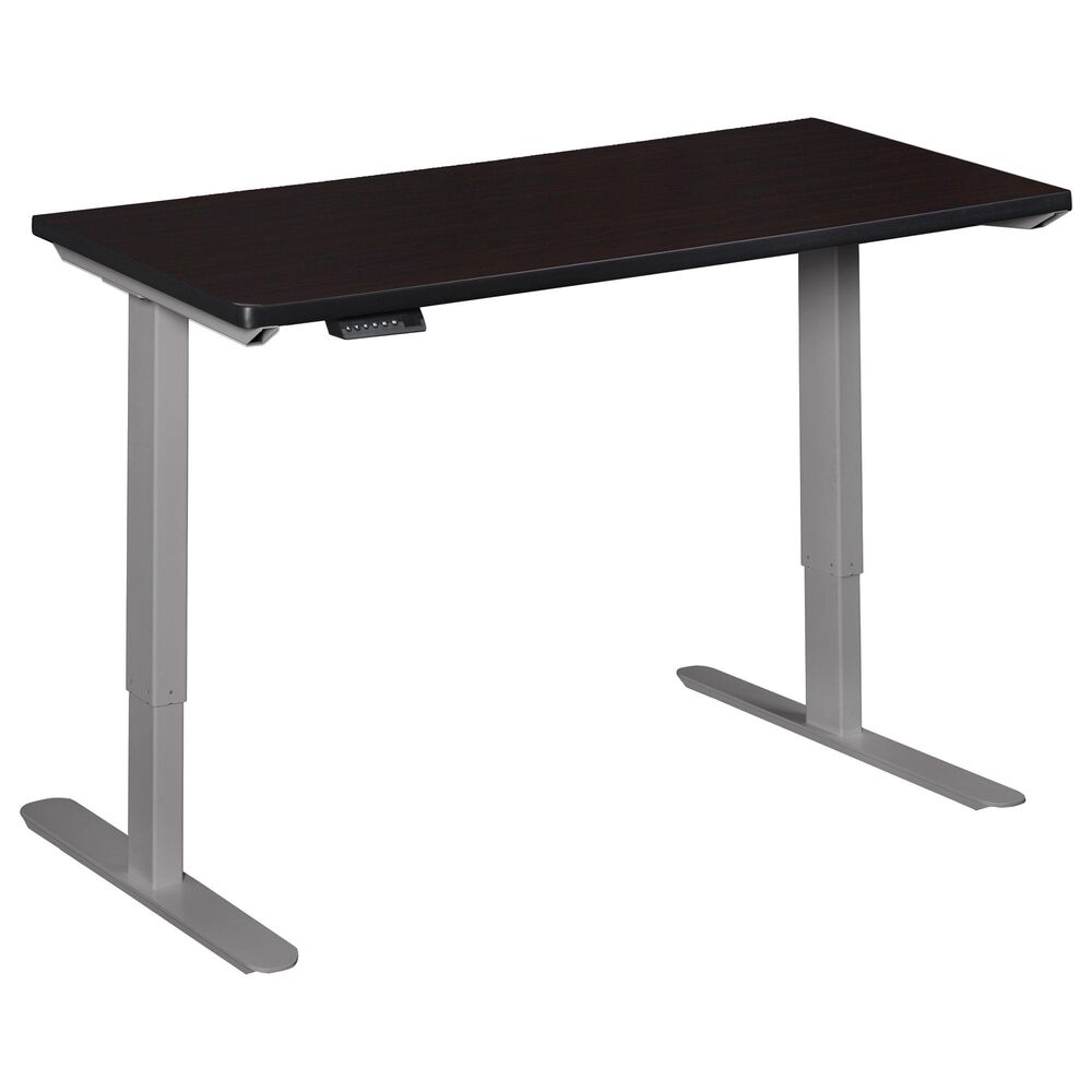 Regency Global Sourcing Esteem 72" Adjustable Power Desk in Mocha Walnut/Grey, , large