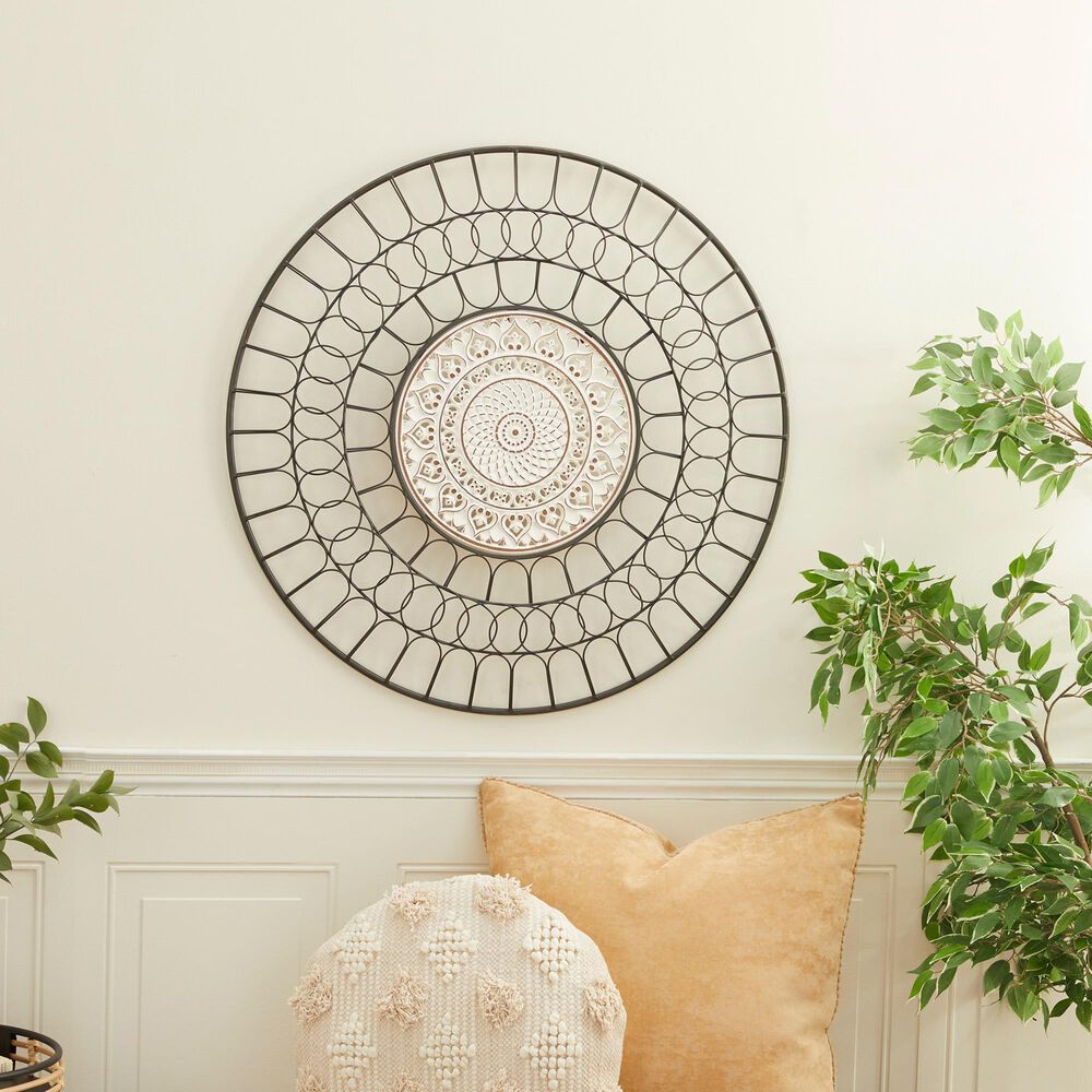 Maple and Jade 32&quot; x 32&quot; Farmhouse Wall Decor in Black and White, , large