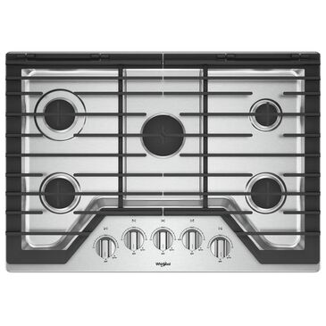 Whirlpool 30" Gas Cooktop in Stainless Steel, , large