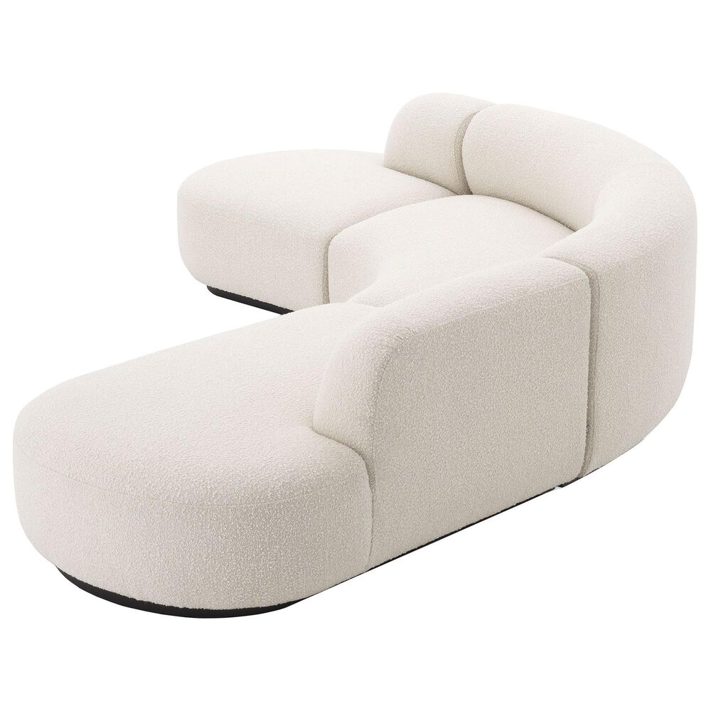 Eichholtz Bjorn 3-Piece Stationary Curved Sectional in Boucle Cream, , large