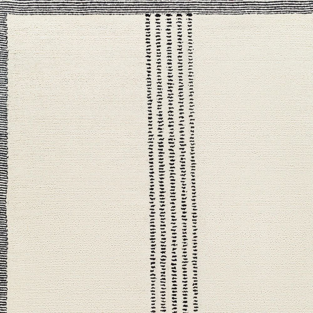 Surya Brook Solid 5&#39; x 7&#39;6&quot; Black and Butter Area Rug, , large