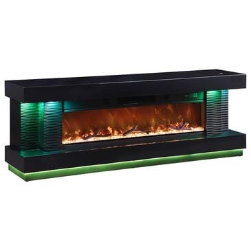 Furniture of America Perseux TV Stand with Electric Fireplace in Black, , large
