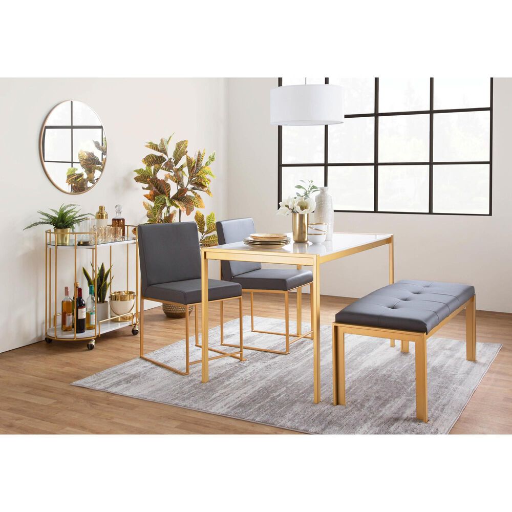 Lumisource Fuji Side Chair with Grey Cushion in Gold (Set of 2), , large