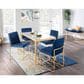 Lumisource Fuji Side Chair with Blue Cushion in Gold (Set of 2), , large