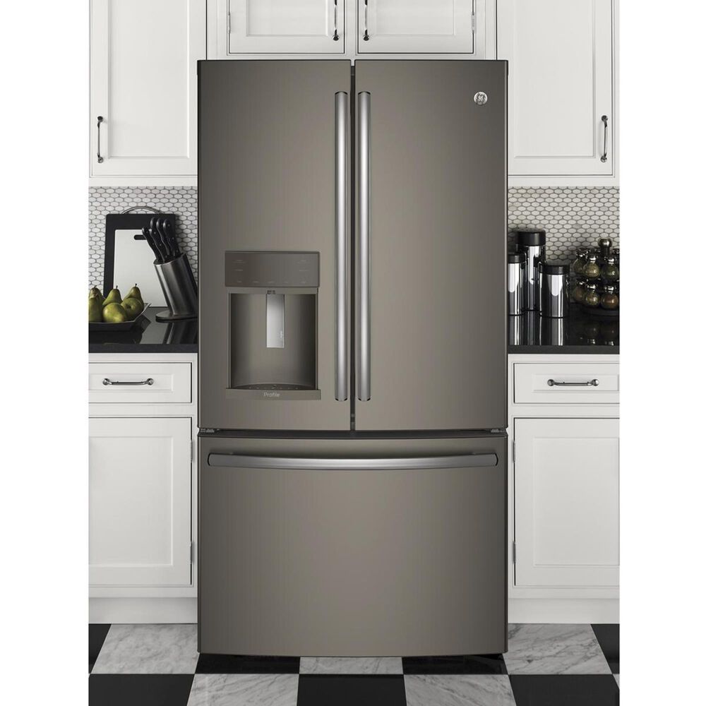 Ge Profile 27 8 Cu Ft French Door Refrigerator In Slate Nebraska Furniture Mart