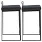 Lumisource Fuji Stackable Counter Stool with Black Velvet Cushion in Black (Set of 2), , large