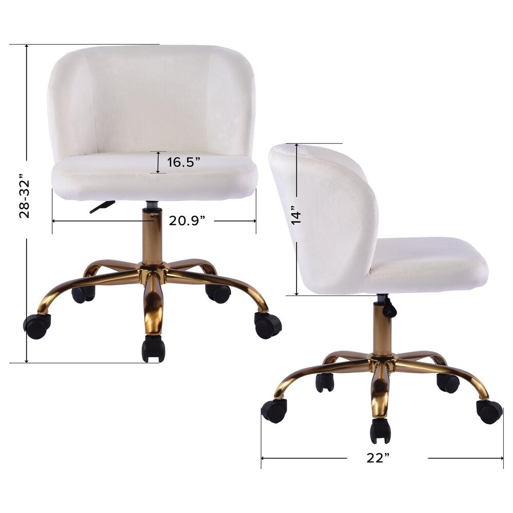 Impressions Vanity Rylee Swivel Vanity Chair with White Cushion in Antique Gold, , large