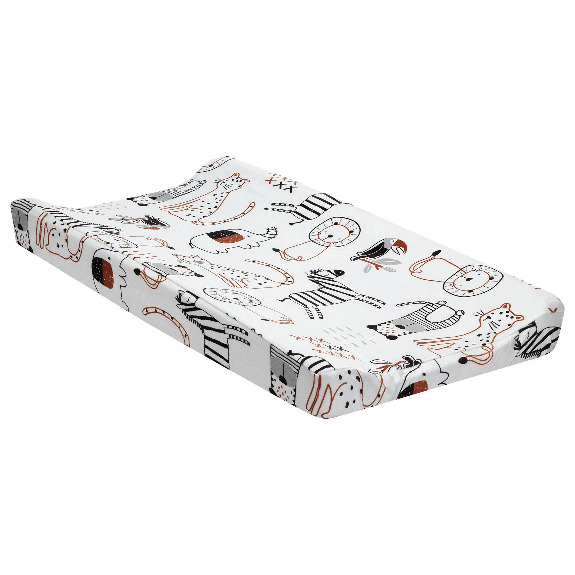 Lambs and Ivy Patchwork Jungle Animals Changing Pad Cover in
