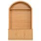 HOMLUX Farmhouse Fabric Arched Top Hall Tree with 5 Metal Hooks and Adjustable Shelves in Natural, , large