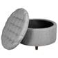 Regency Global Sourcing Knight 28" Round Storage Ottoman in Gray, , large