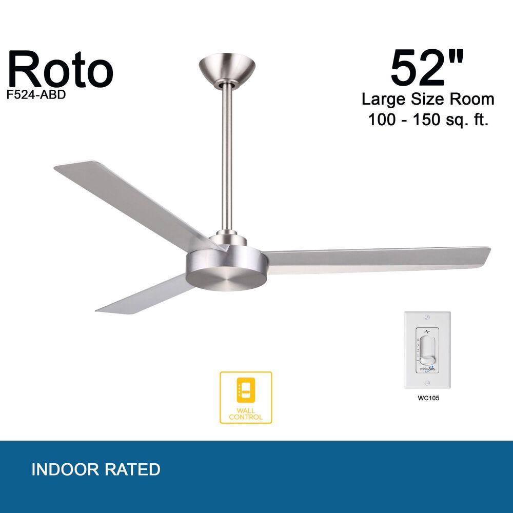 Minka-Aire Roto 52" Ceiling Fan in Brushed Aluminum, , large