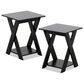 HOMLUX 2-Tier Modern Simplistic Criss-Crossed End Table in Espresso (Set of 2), , large