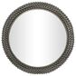 Maple and Jade 32" Round Metal Wall Mirror with Beaded Detailing in Black, , large