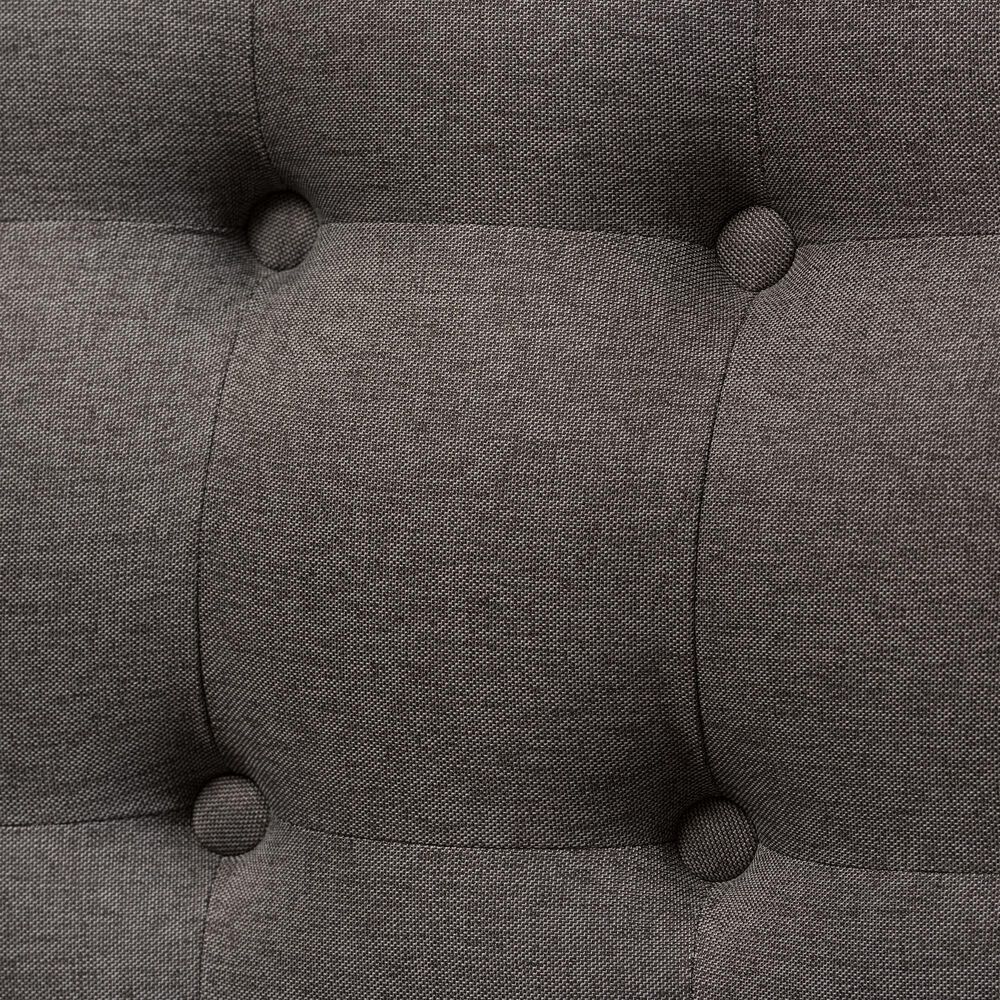 Baxton Studio Melody Stationary 3-Seater Settee Bench in Grey, , large