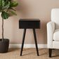 Maple and Jade End Table with Drawer in Black, , large