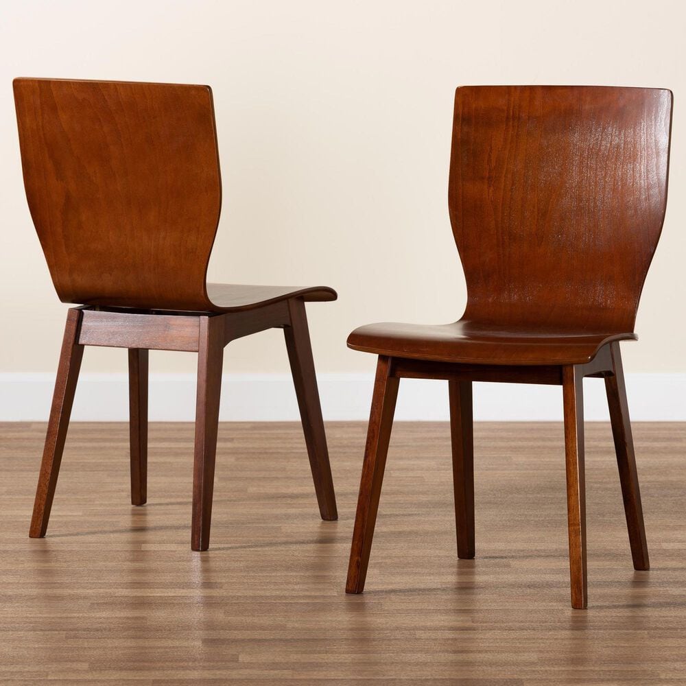 Baxton Studio Elsa Side Chair in Dark Walnut (Set of 2), , large