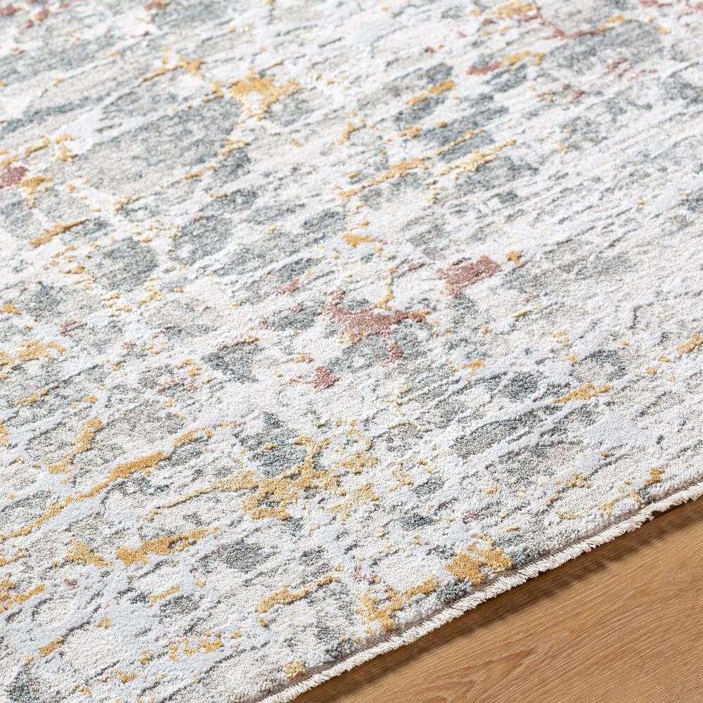 Surya Dresden White, Gray, Medium Gray, Light Slate, Mustard and Rust 2'7" x 7'3" Runner, , large