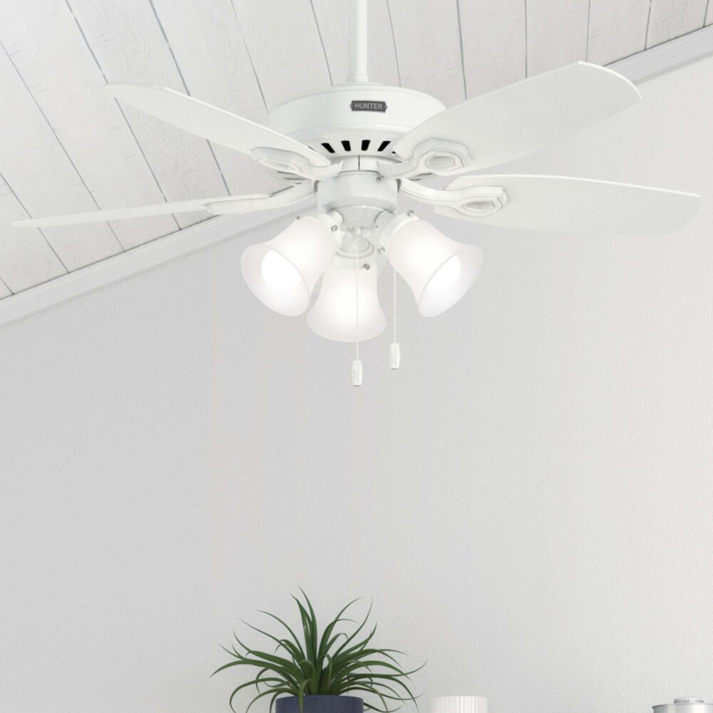 Hunter Builder 42&quot; Ceiling Fan with 3 Lights in Snow White, , large