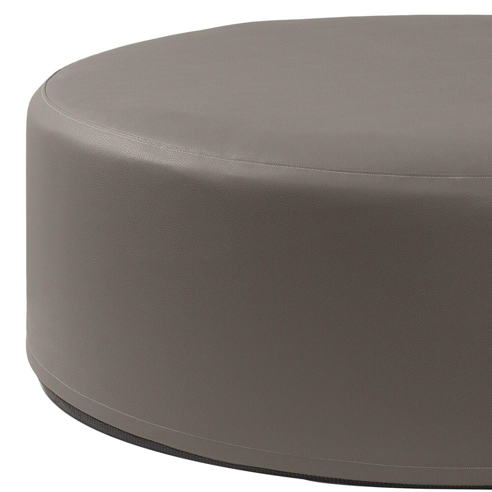 Jaxx Candler Round Ottoman in Gunmetal, , large