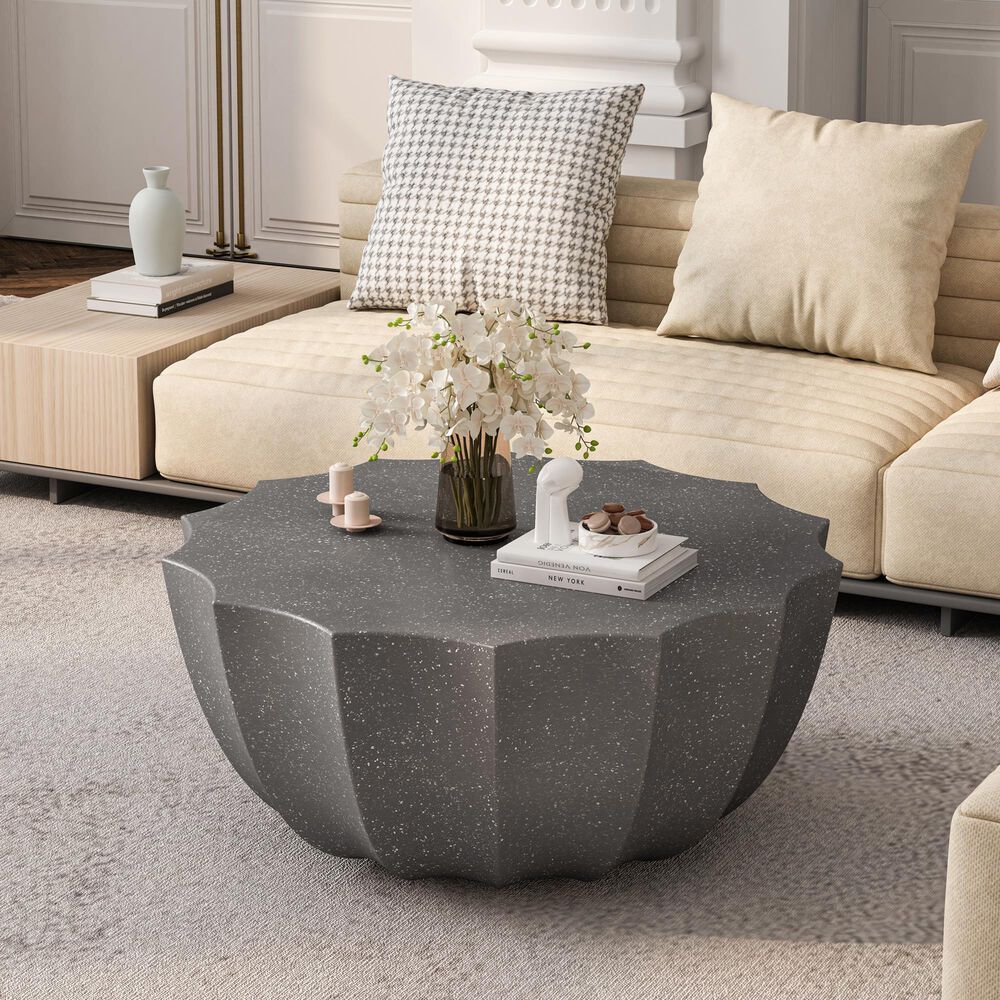 Hearth and Haven Outdoor Waterproof Coffee Table in Grey, , large