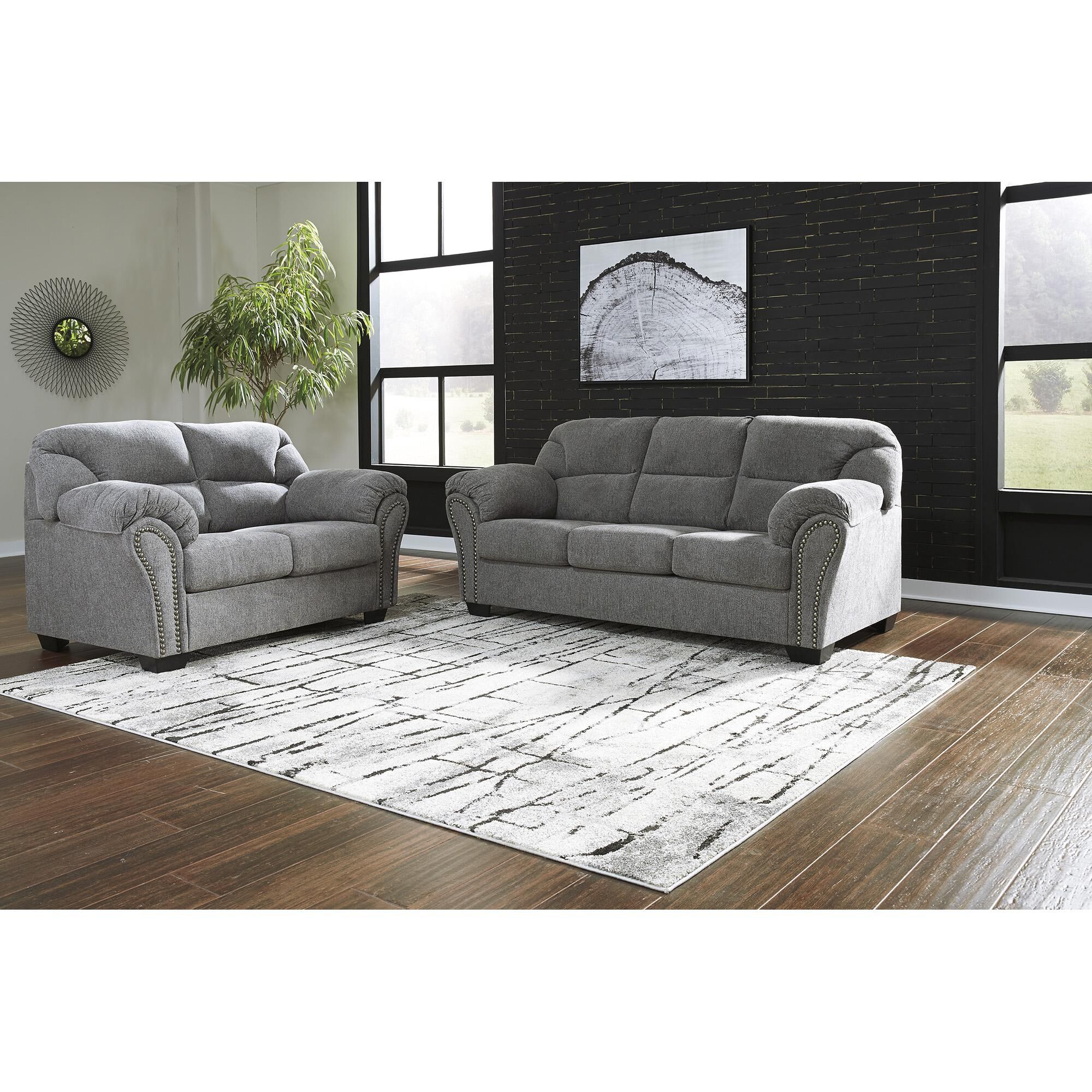 Allmaxx pewter sofa online and loveseat