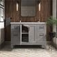 Kohler Quo 48" Single Bathroom Vanity in Mohair Grey with 3 cm Pure White Quartz Top and Oval Sink, , large