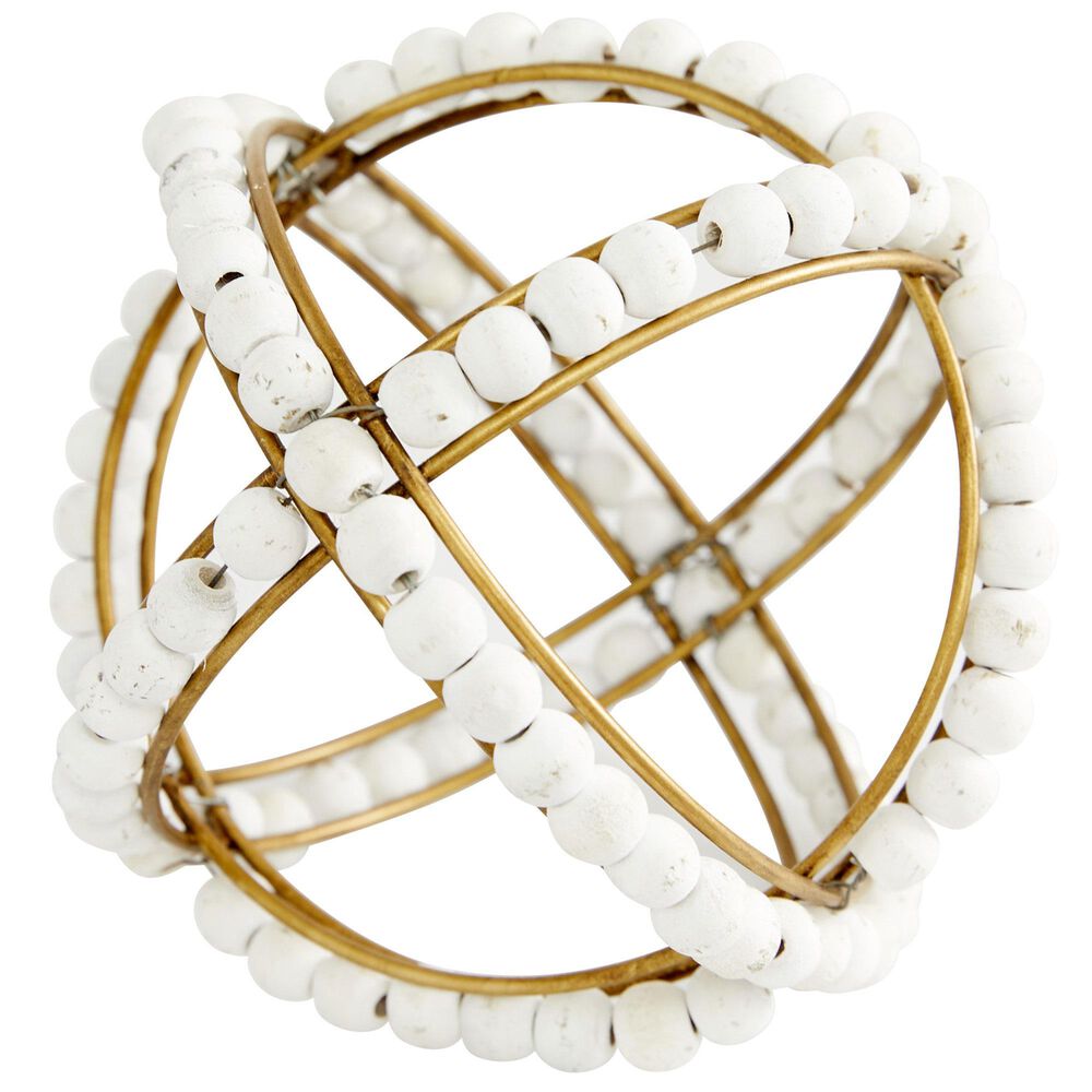 Maple and Jade Geometric Sculpture in White and Gold &#40;Set of 2&#41;, , large