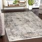 Surya Solar 10" x 14" Black, Gray, Charcoal, Saffron and White Area Rug, , large