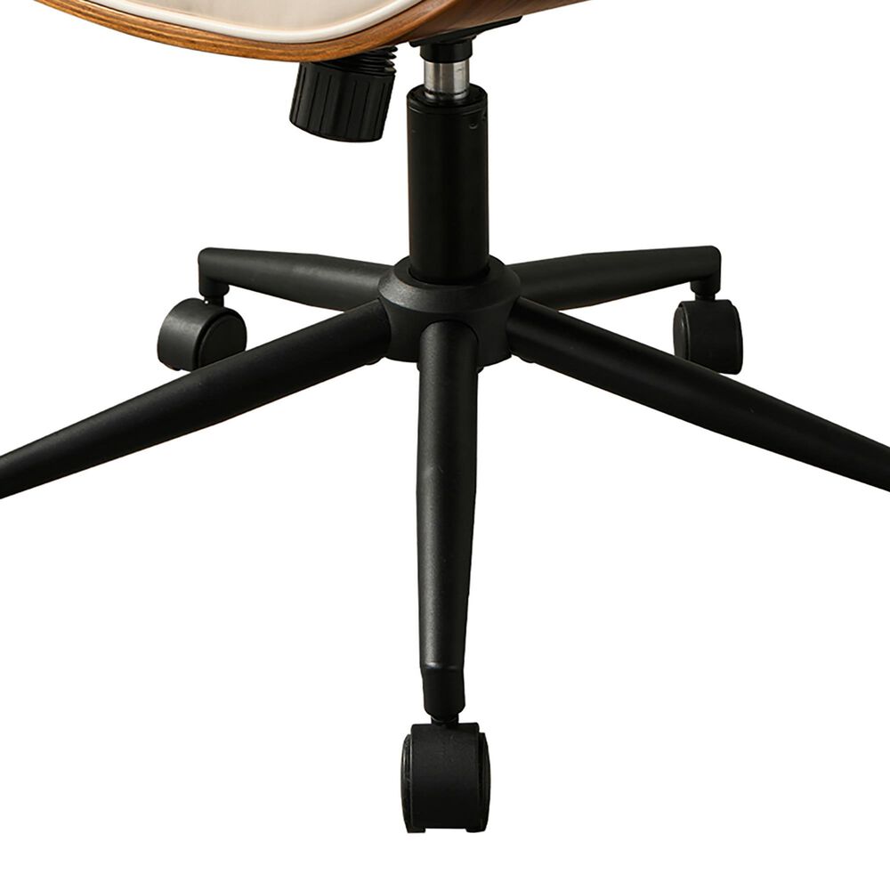 HOMLUX Ergonomic Swivel Office Chair with Button-Tufted Cushion in White, , large