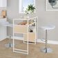 Lumisource Ale Swivel Adjustable Barstool with White Seat in Chrome (Set of 2), , large
