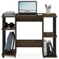 HOMLUX 38" Computer Desk with Dual Open Side Shelves in Columbia Walnut and Black, , large