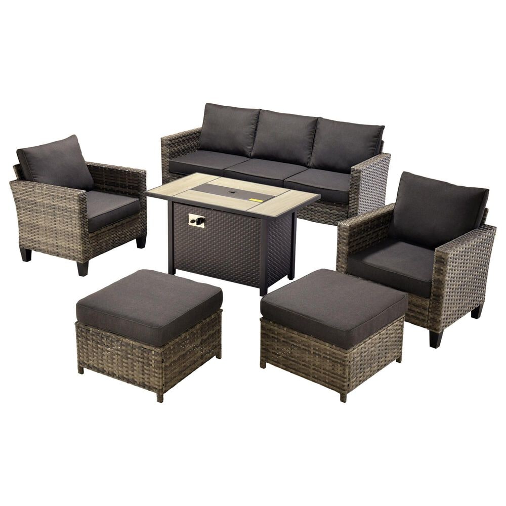 HOMLUX 6-Piece Patio Set in Black, , large