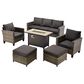 HOMLUX 6-Piece Patio Set in Black, , large