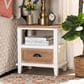 Baxton Studio Glynn 1-Drawer End Table in White and Oak Brown, , large