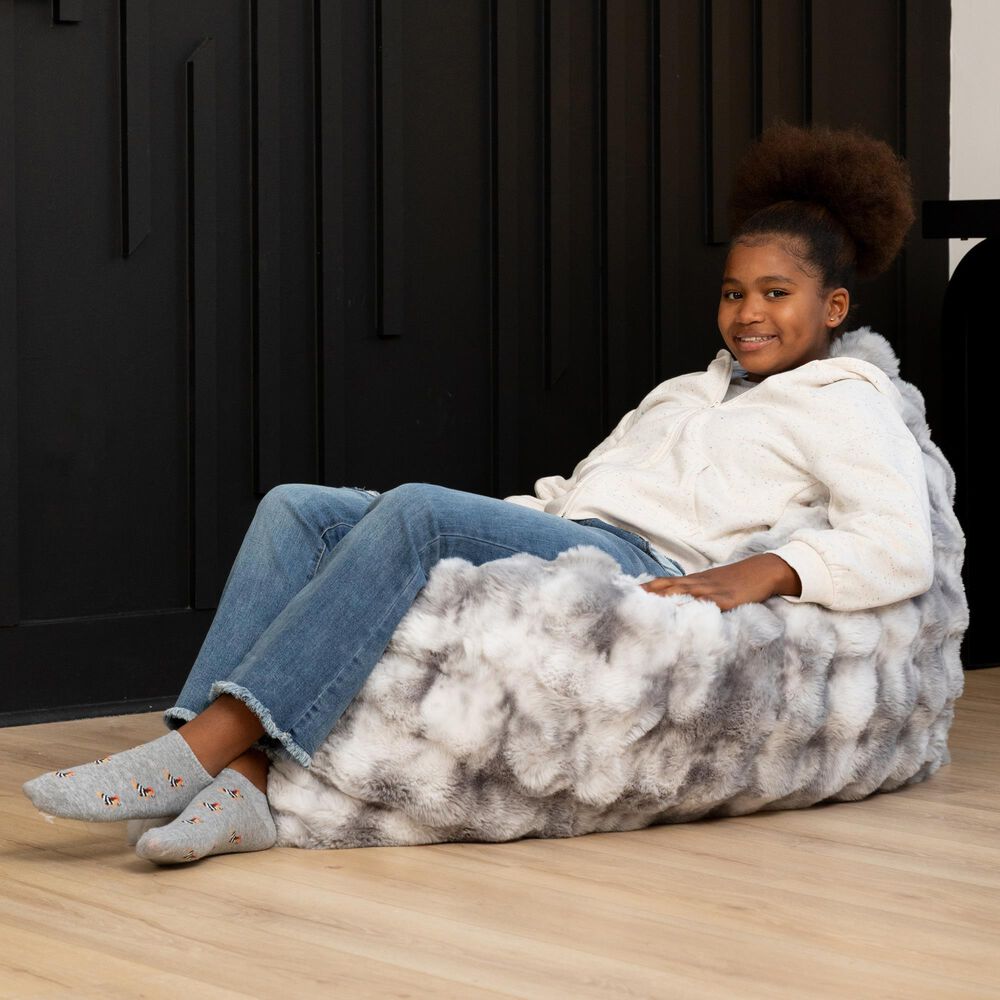 Jaxx Saxx Jr CrashPuff Floor Pillow Lounger in Phantom Grey, , large
