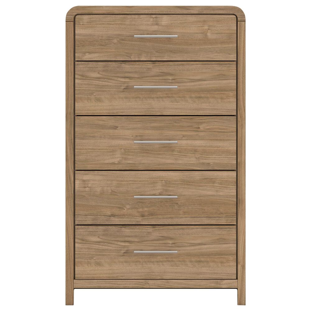 Ashley Gramburg 5 Piece Twin Panel Bedroom Set in Warm Brown, , large