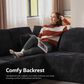 HOMLUX Modular Floor Sofa with Plush Corduroy, U-Shaped Sectional Couch with Chaise in Black, , large