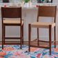 Linon Home Decor Cadence Counter Stool in Brown and Natural (Set of 2), , large