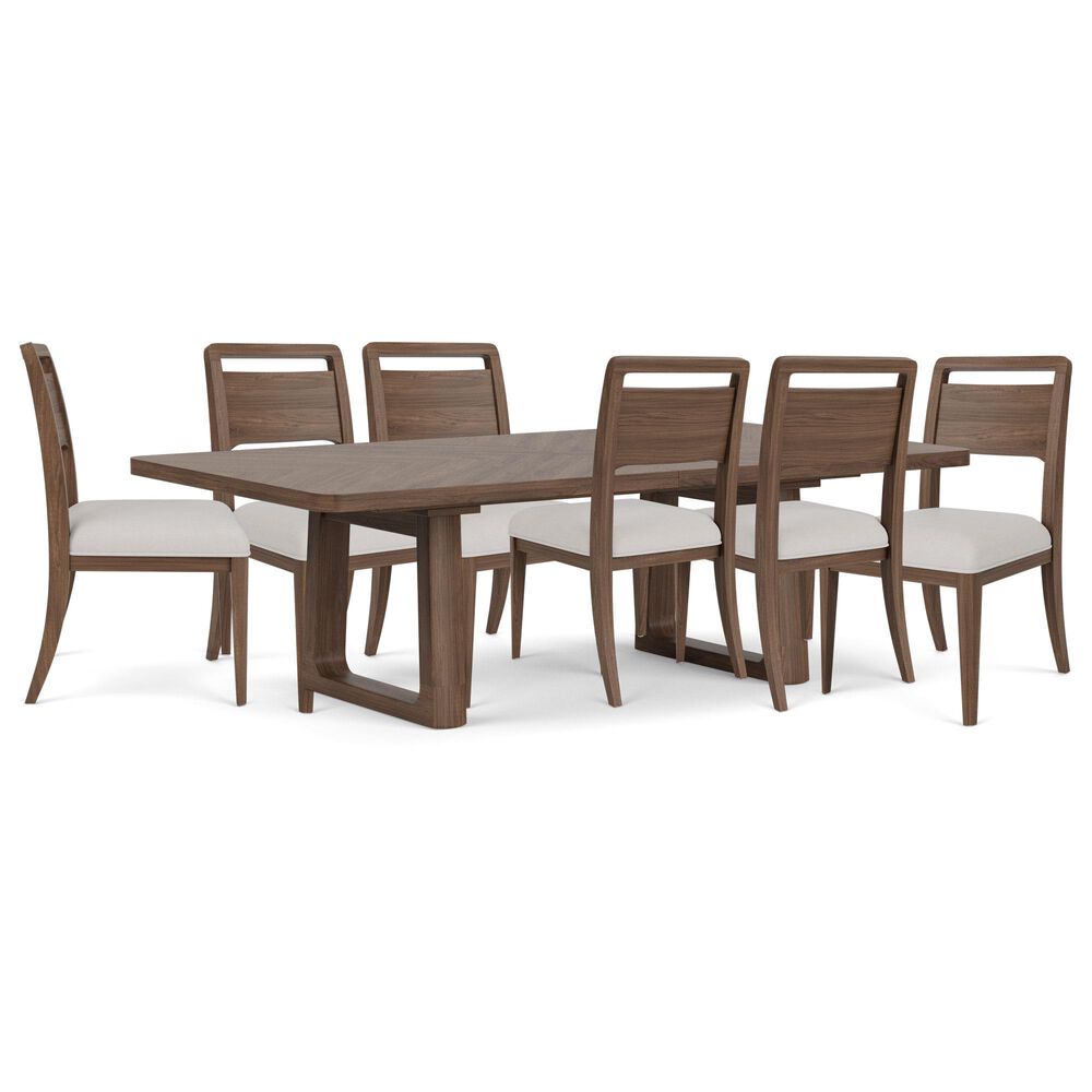 Riverside Furniture Delia 7-Piece Rectangular Dining Set in Walnut, , large
