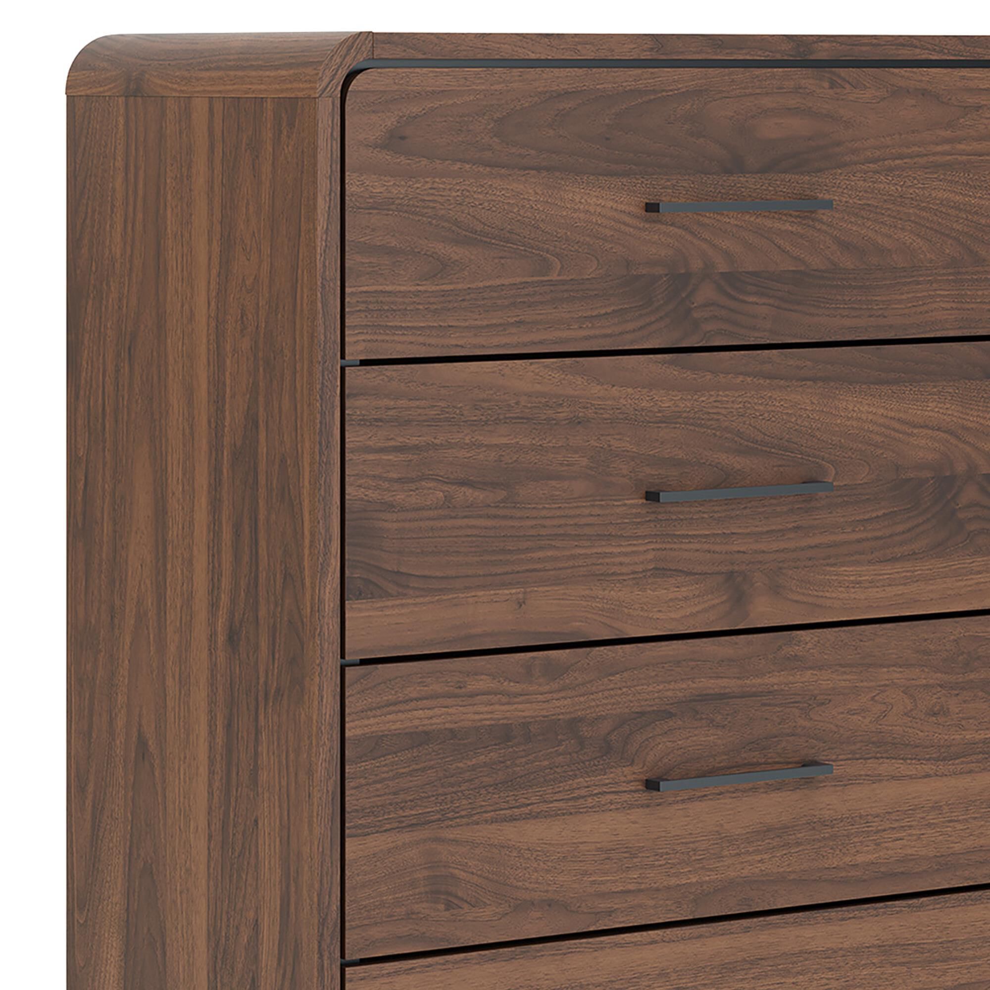 Ashley Fortlorn 5-Drawer Chest in Walnut Brown