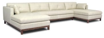 CHATEAU D"AX 3-Piece Leather Sectional in Green, , large