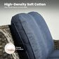 HOMLUX 3-Piece Patio Conversation Set with Curved-Arm Swivel Rocking Chairs and Light Gray Wicker in Denim Blue, , large