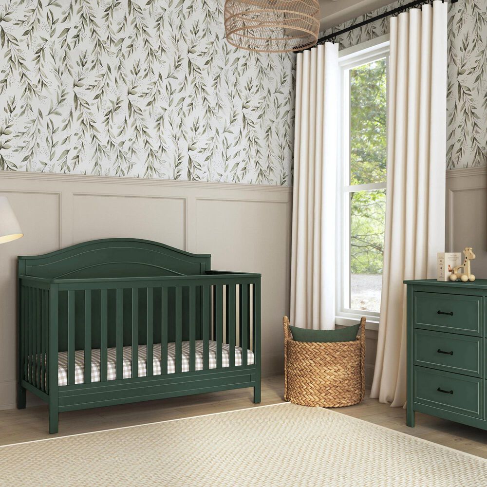 New Haus Charlie 4-In-1 Convertible Crib in Forest Green, , large