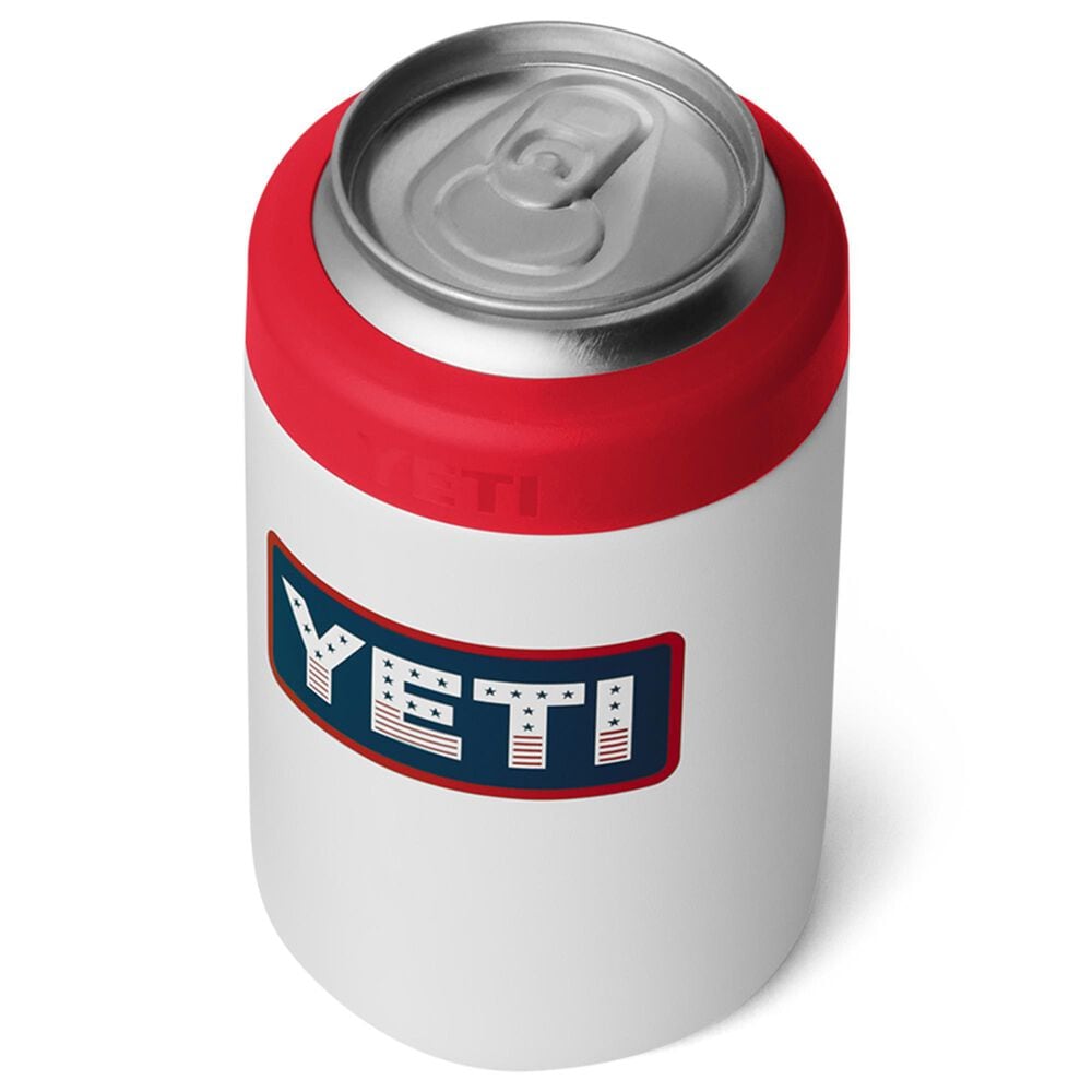 YETI Rambler 12 Oz Colster Can Cooler in White, Rescue Red and Badge, , large