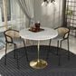 Leisuremod Verve 48" Round Bar Height Dining Table with Resin Top in Brushed Gold and White - Table Only, , large