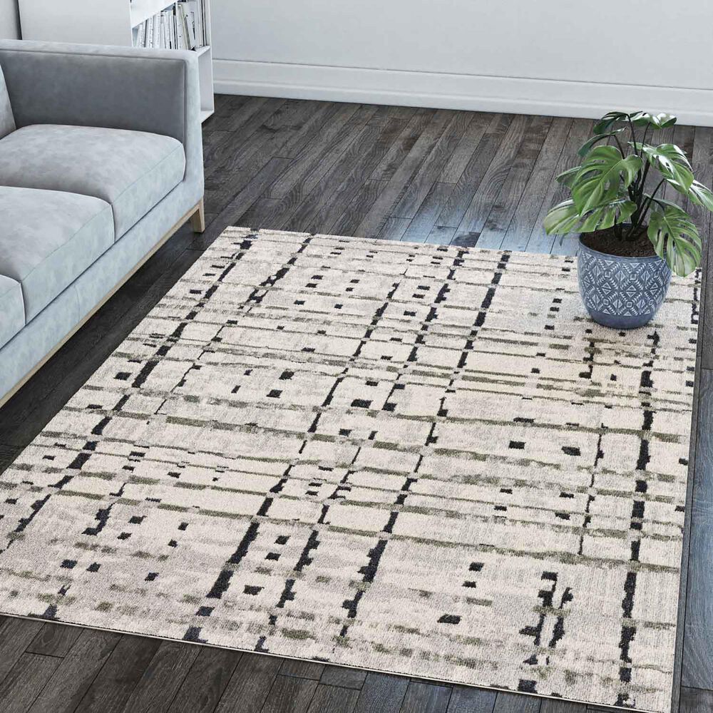 Dalyn Rug Company Karma KM4 5&#39;1&quot; x 7&#39;5&quot; Grey Area Rug, , large